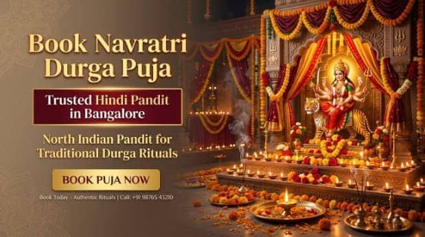 Navratri Durga Puja Bangalore altar setup for festive worship